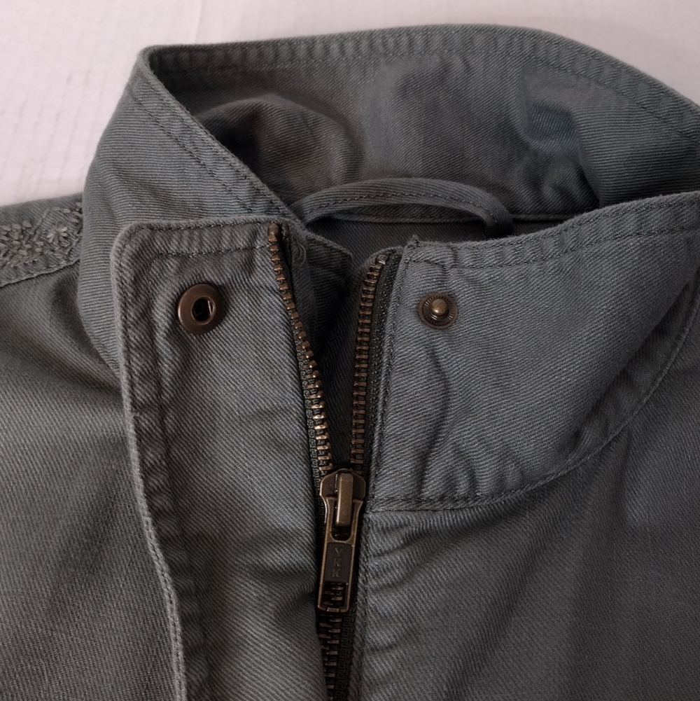 NWOT Talbots Embroidered Full Zipper Snap Button Long Sleeve Utility Jacket - Picture 11 of 16